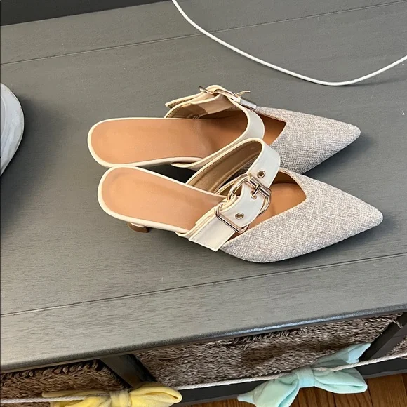 Elegant Cream and Tan Women's Mules - Picture 2 of 6